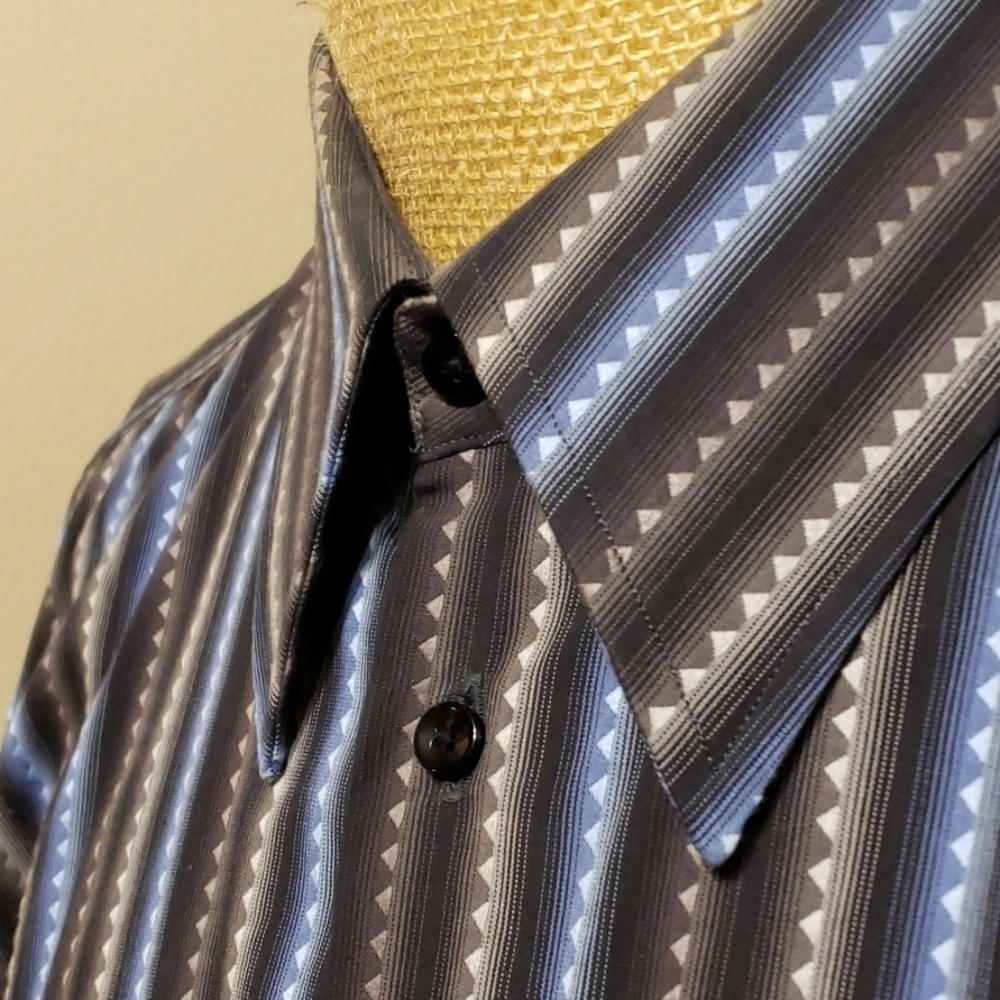 Tuttle long sleeve silver black blue button down